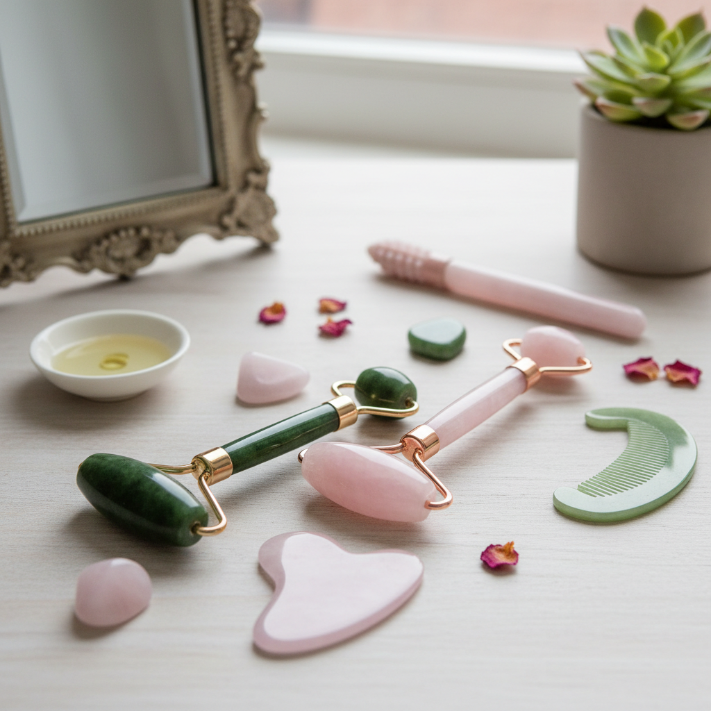 Rouleau de jade pour massage facial