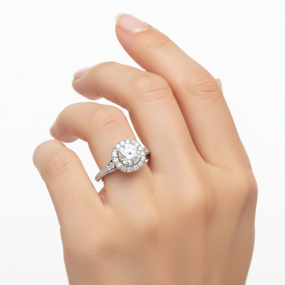 Bague Halo portée