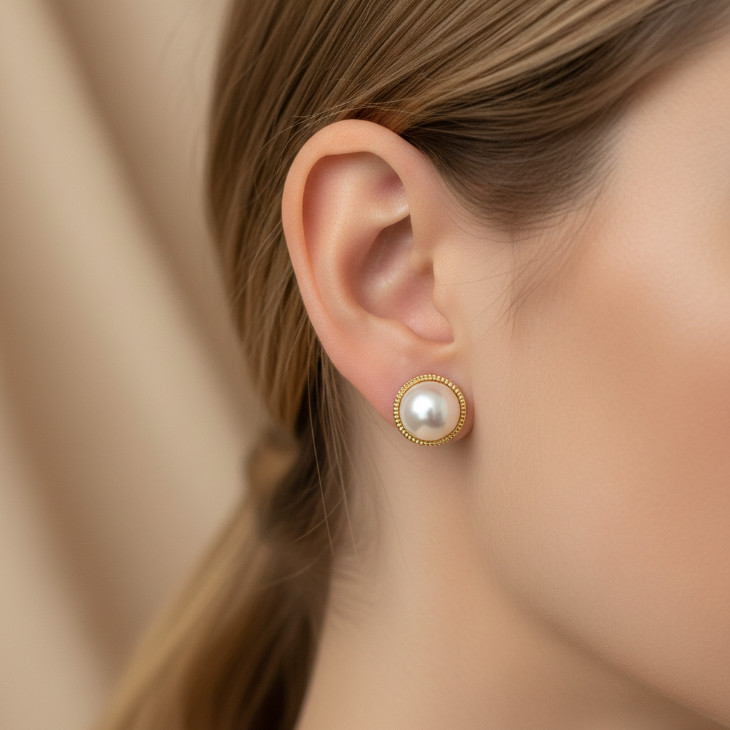 Boucles perles portées