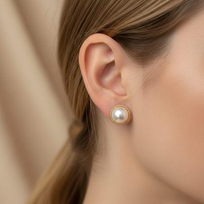 Boucles perles portées