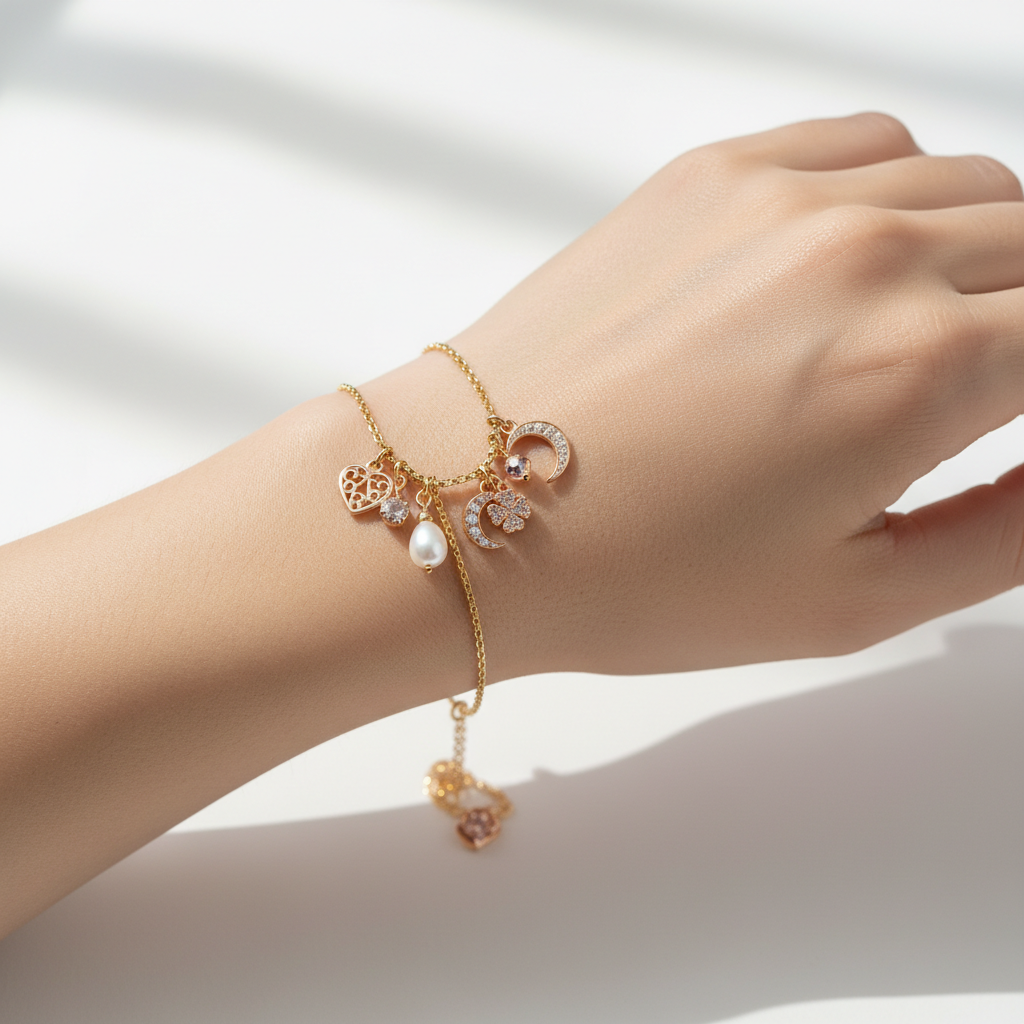 Bracelet breloques porté