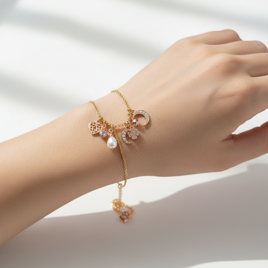 Bracelet breloques porté