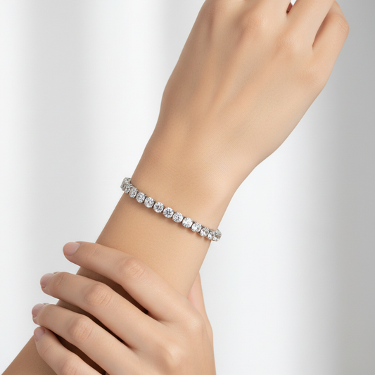 Bracelet tennis porté