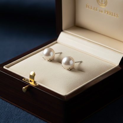 Écrin boucles perles