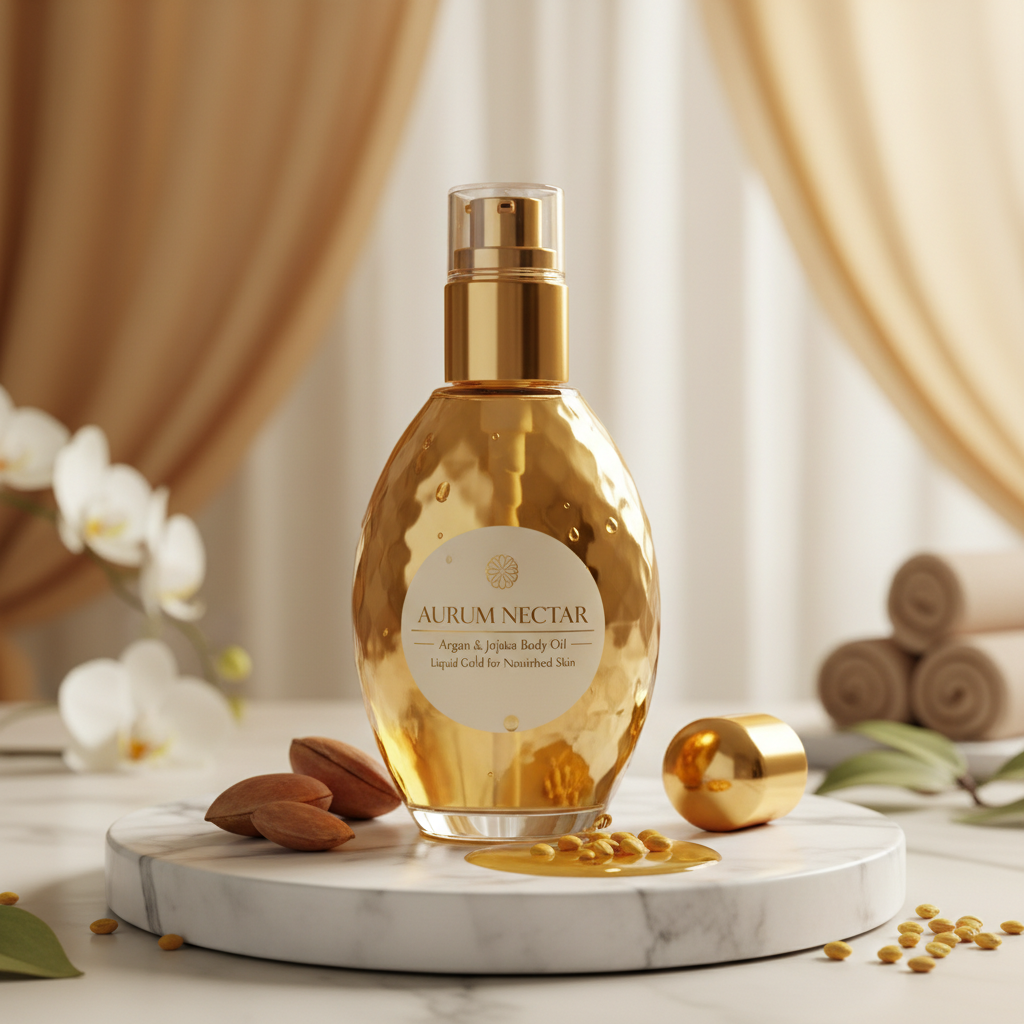 Huile Corporelle Éclat Doré – Soin luxueux argan et jojoba
