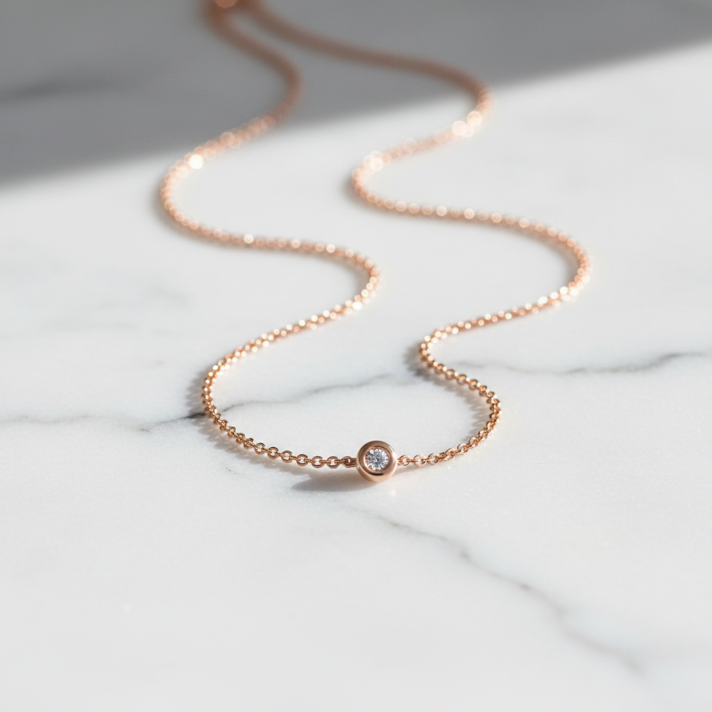 Chaînette fine or rosé 18k — Collection Mavero Luxe