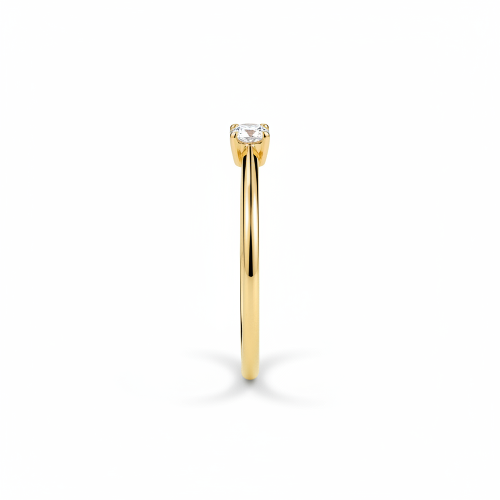 Vue profil bague diamant