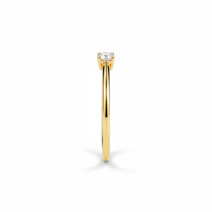 Vue profil bague diamant