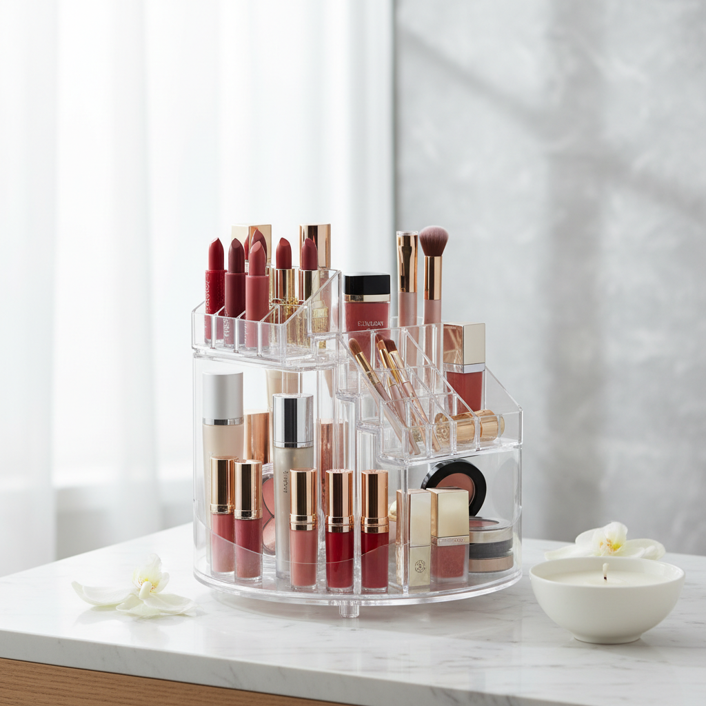 Organisateur Maquillage Acrylique Rotatif 360° - Mavero