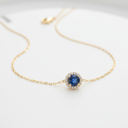 Collier pierre naissance affiché chaîne délicate pendentif