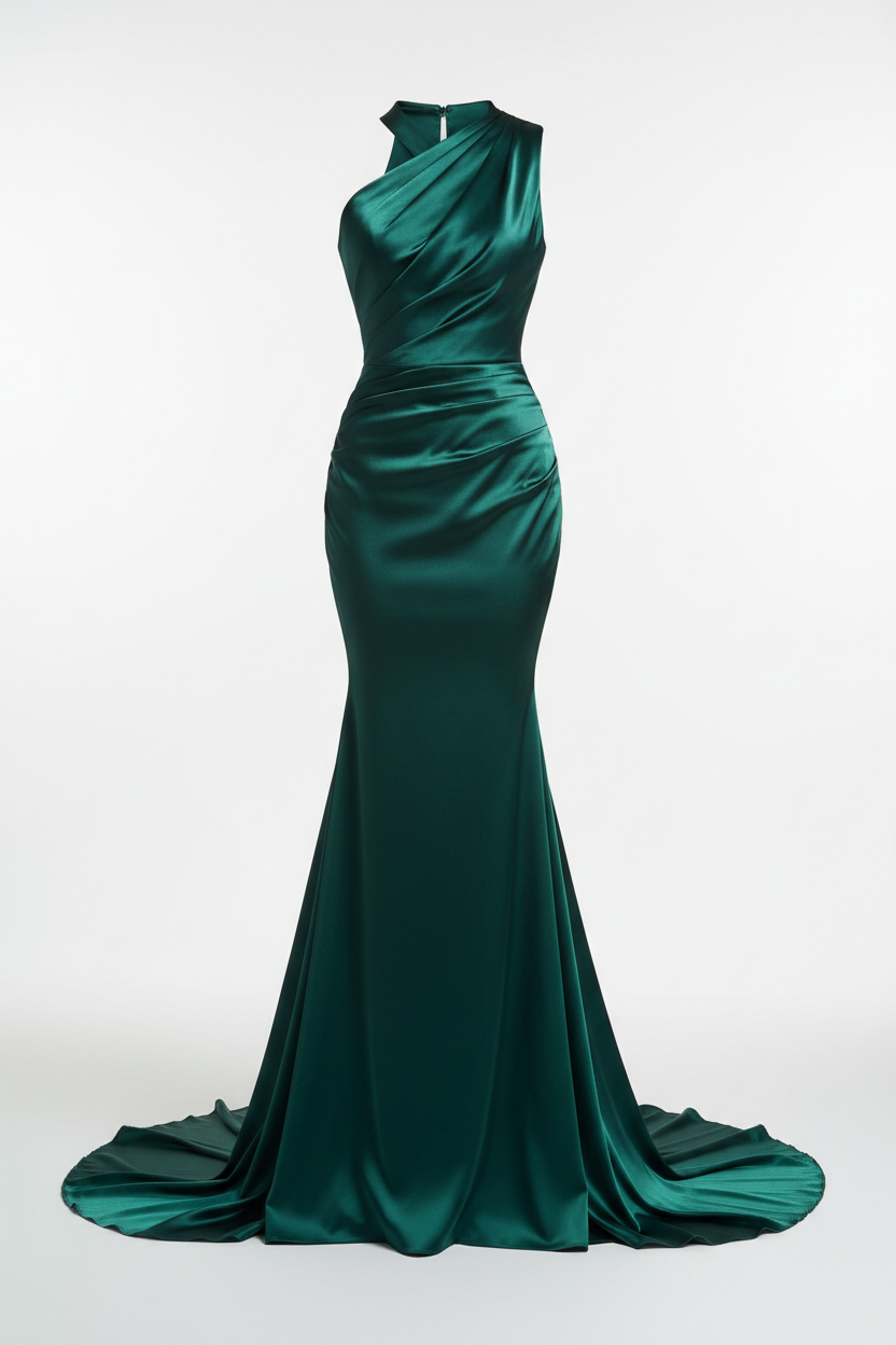 Robe de soirée luxueuse pour femme en tissu satiné premium