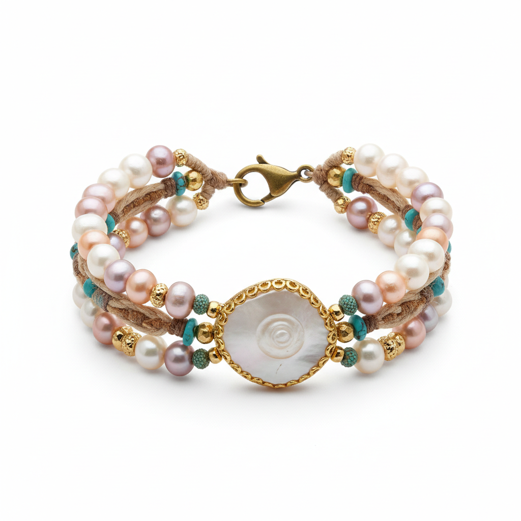 Bracelet perles multicolores bohème