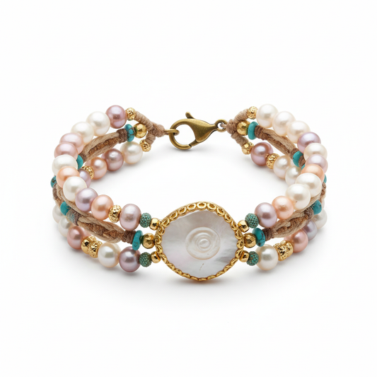 Bracelet perles multicolores bohème