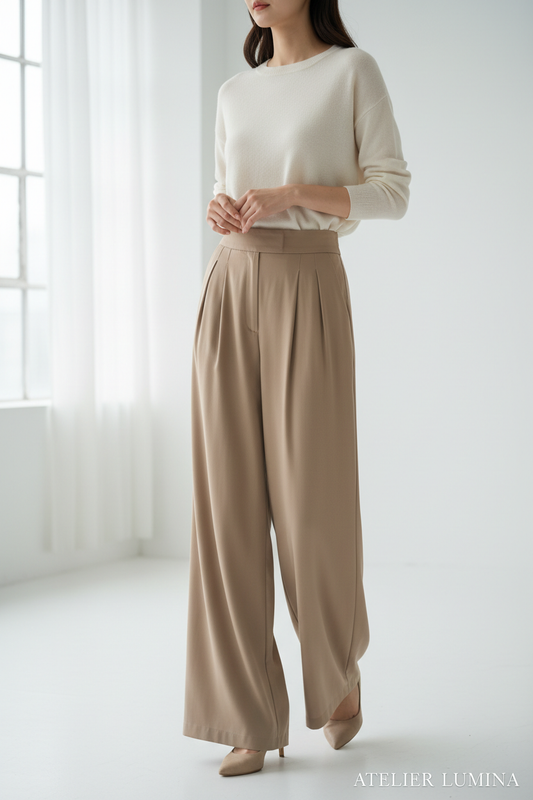 Pantalon Wide Leg Élégant Femme