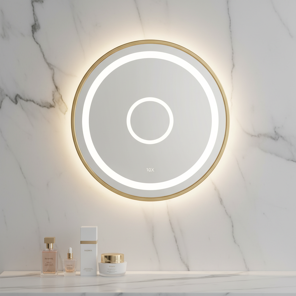 Miroir LED salle de bain grossissement 10x