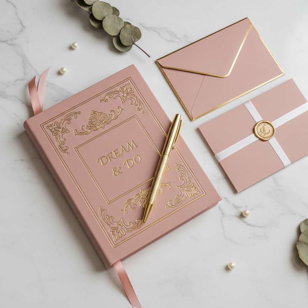 Journal Intime Luxe & Stylo Doré Cadeau Femme – Mavero