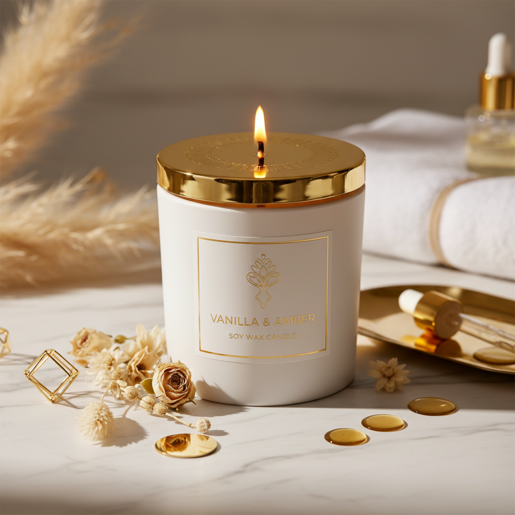 Bougie Parfumée Luxe Soja Vanille Ambre - Mavero