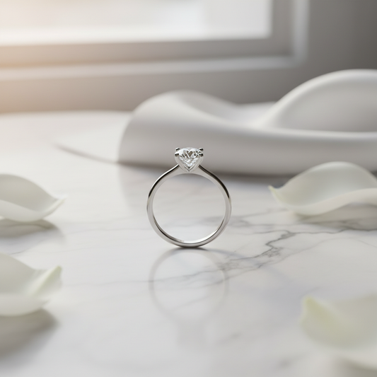 Bague de fiançailles solitaire diamant en or blanc