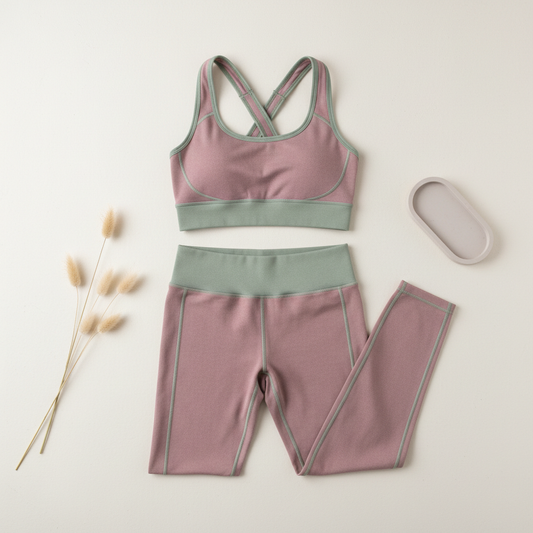 Ensemble de yoga pour femme avec brassière et legging taille haute