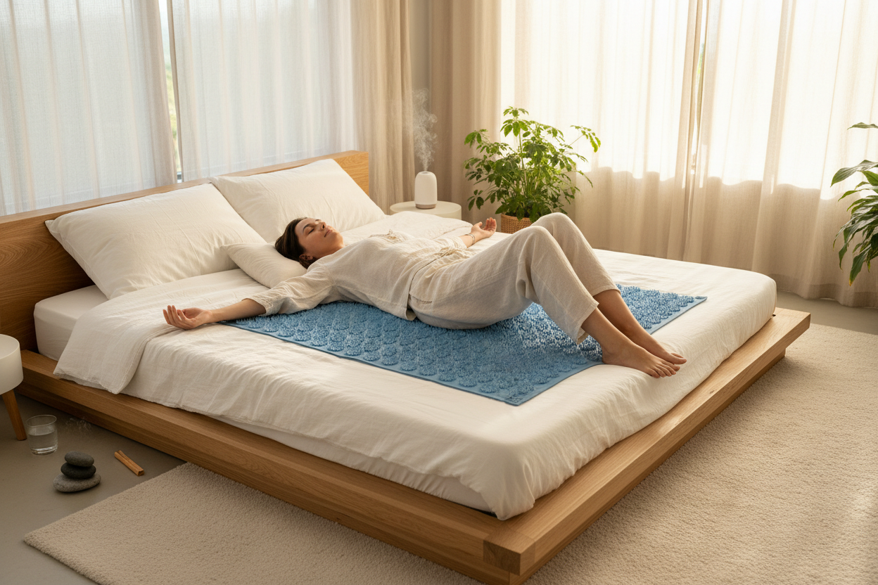 Tapis d'Acupression en utilisation