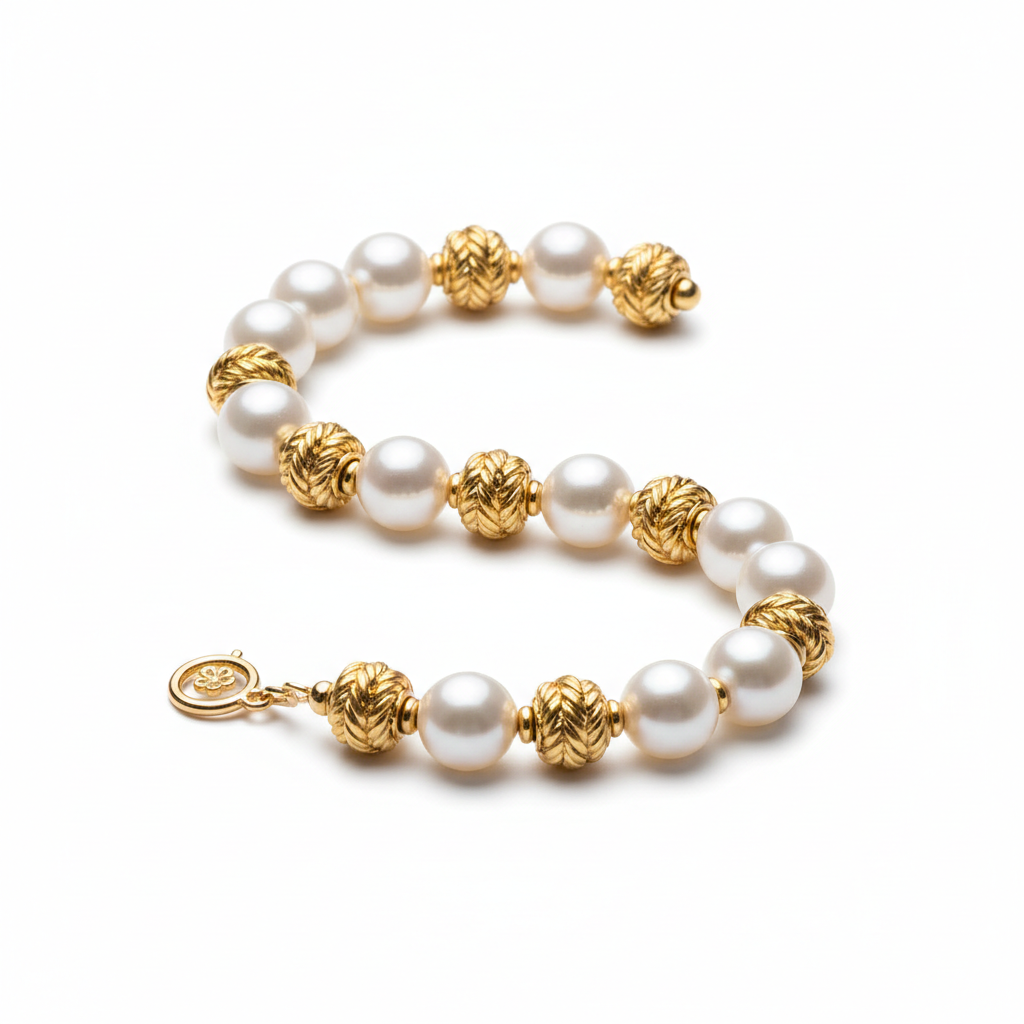 Bracelet perles et or luxe