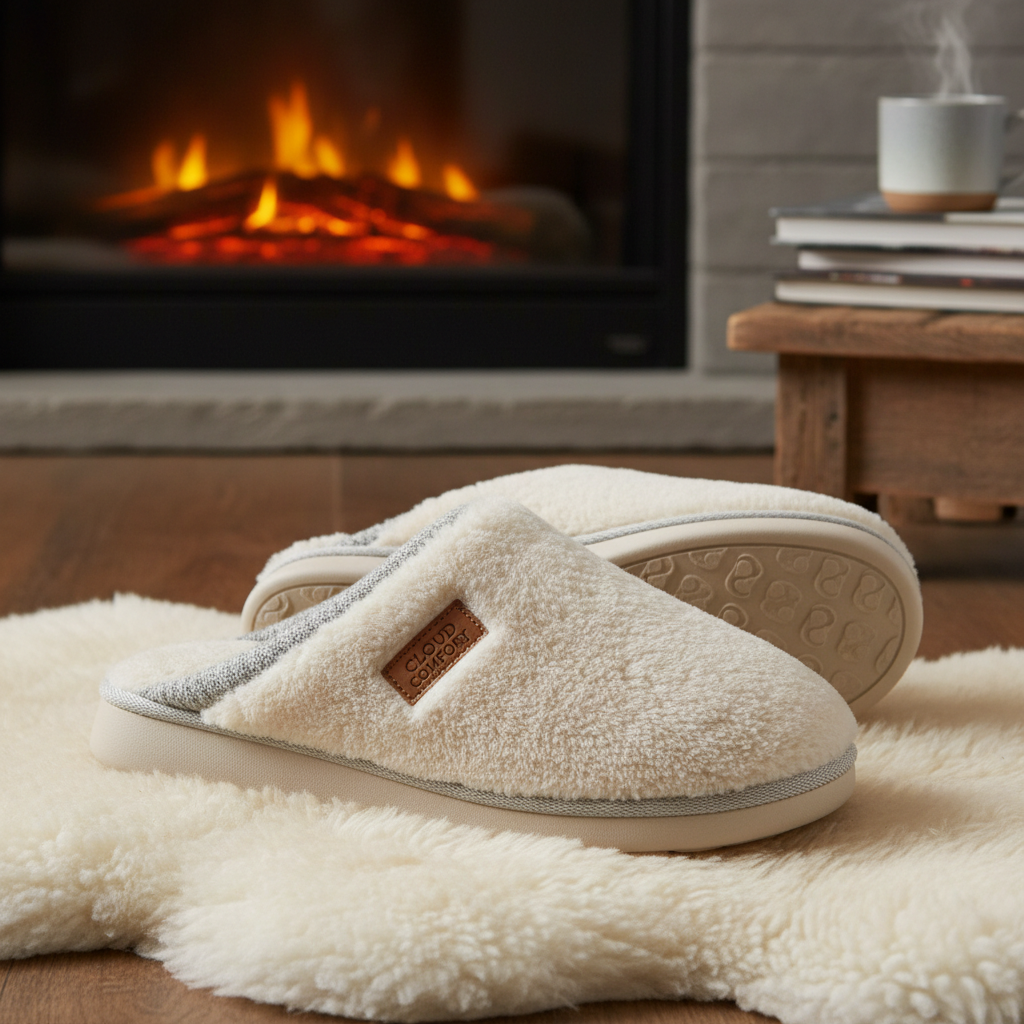 Chaussons mules confortables et doux pour femme