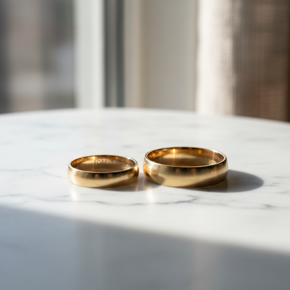 Set d'alliances classiques en or pour couple