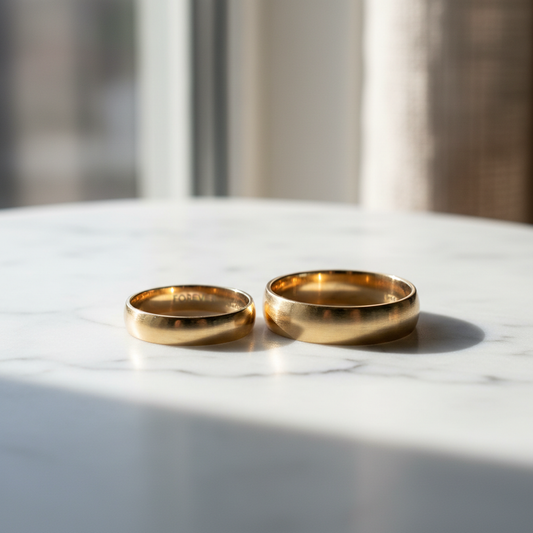 Set d'alliances classiques en or pour couple