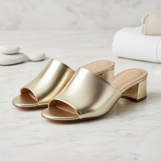 Mules Dorées Chic - Mavero