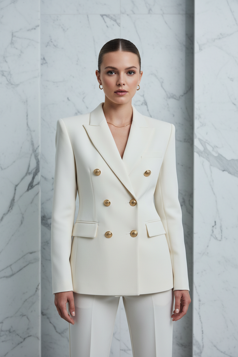 Blazer Structuré Crème - Mavero