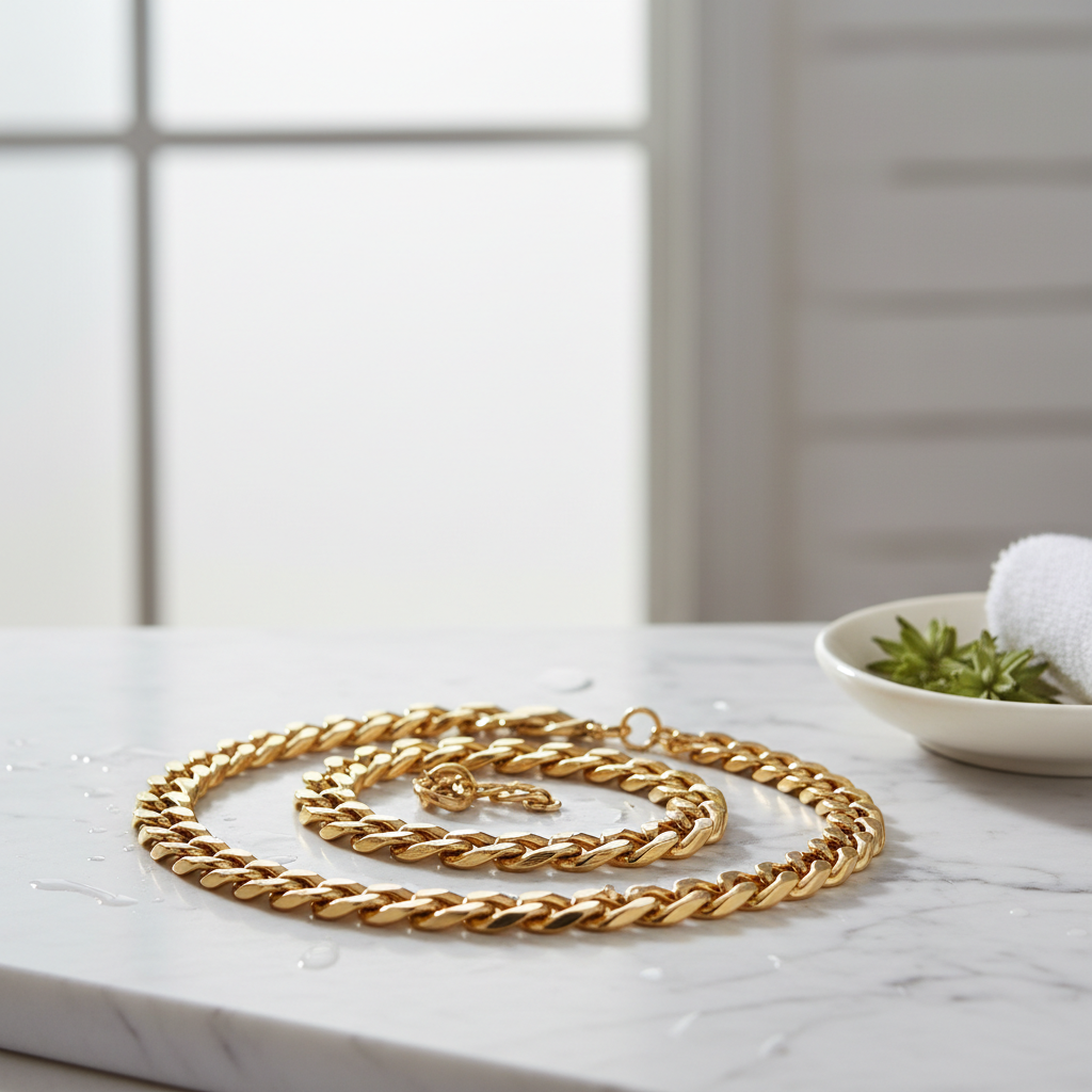 Chaîne gourmette plaquée or 18k — Collection Mavero Prestige