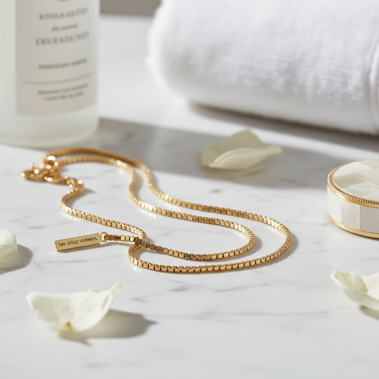 Collier chaîne vénitienne dorée vermeil 18k — Collection Mavero Prestige