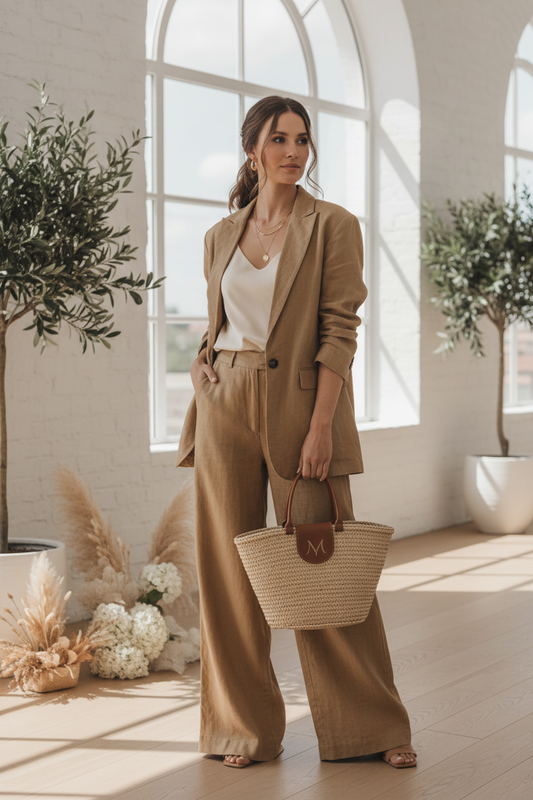 Pantalon lin femme élégant - Mavero
