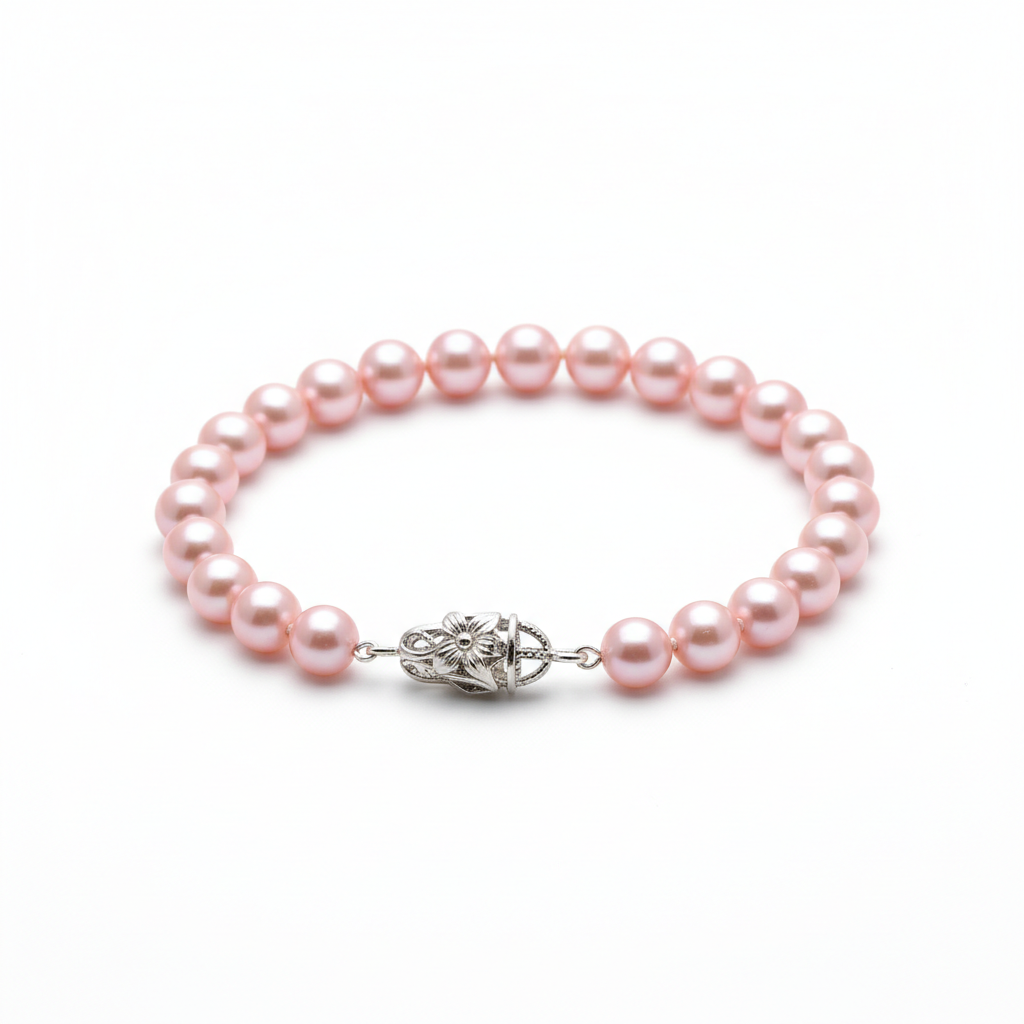 Bracelet perles roses romantique