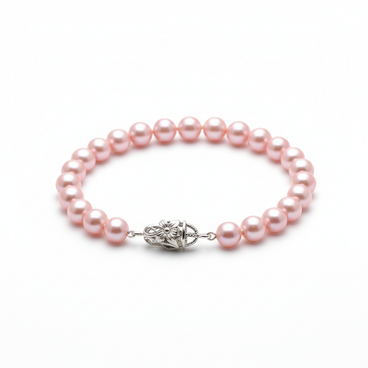 Bracelet perles roses romantique