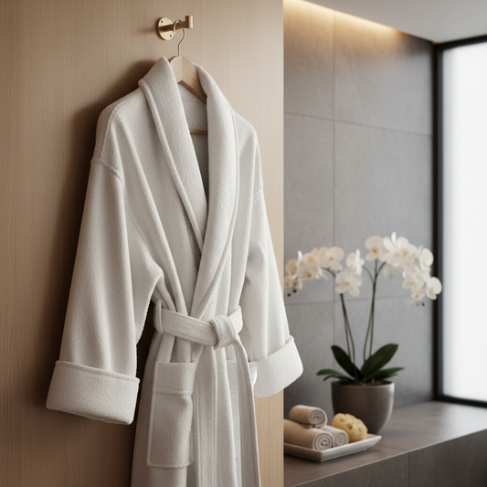 Peignoir spa luxueux pour femme en tissu blanc doux et confortable