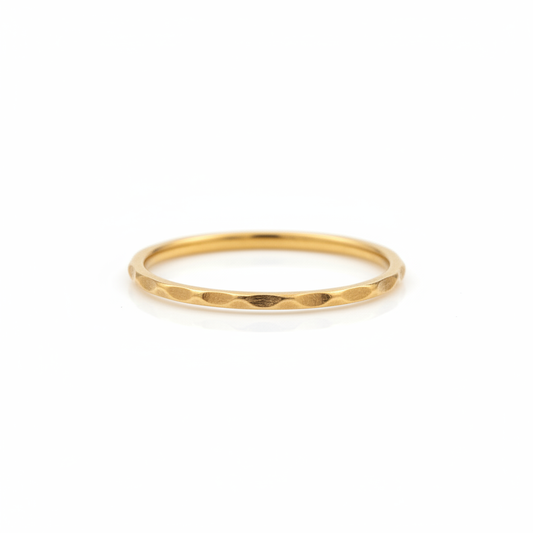 Bague empilable or martelé 14K