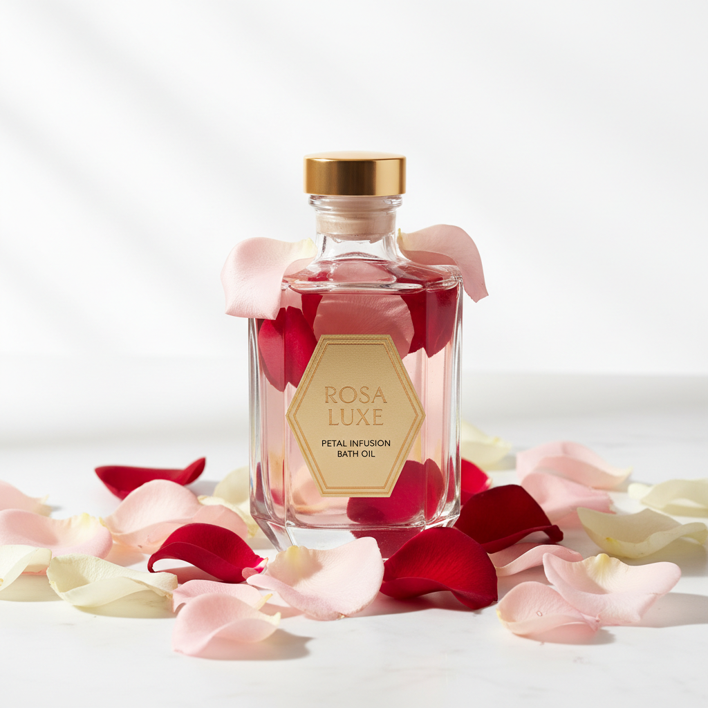 Huile de bain relaxante aux pétales de rose